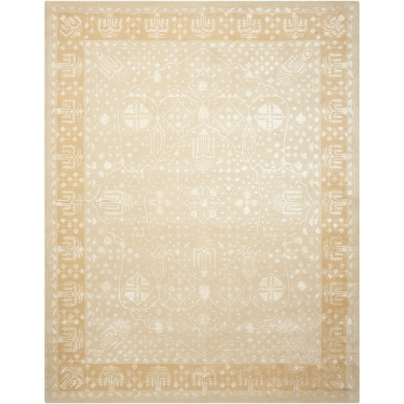 Nourison Symphony Hand-tufted Area Rug Yellow 7'6" x 9'6" Contains Latex Border 8' x 10' Indoor Gold Transitional