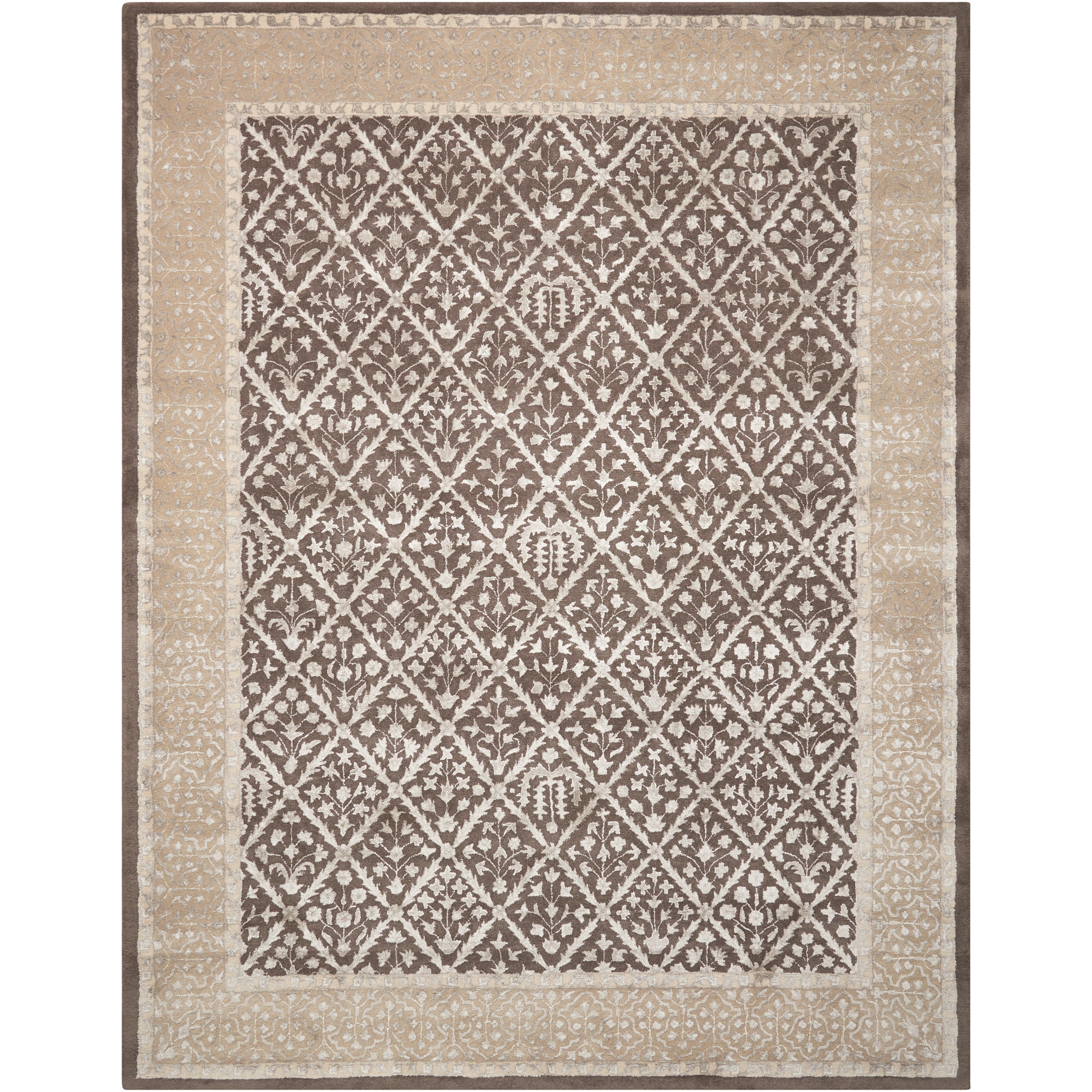 Elegant Symphony 42" Gray Tufted Wool-Viscose Blend Area Rug