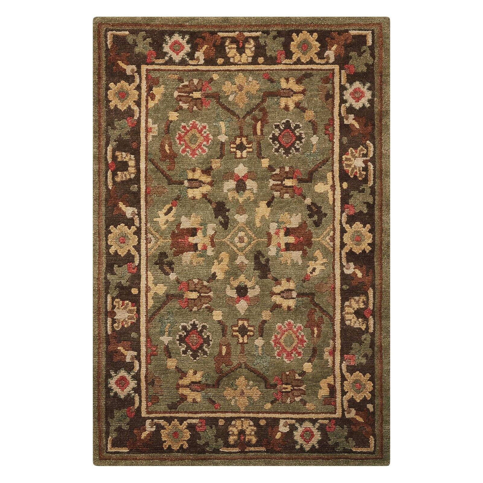 Green Hand-Knotted Wool Tribal Area Rug, 8'6" x 11'6"