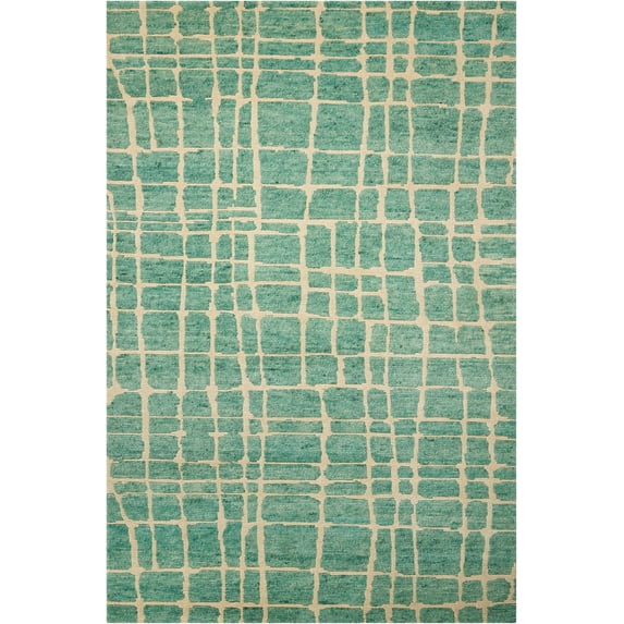 Nourison Tahoe Modern Area Rug 8' 6" x 11' 6" 9' x 12' Handmade,Indoor Living Room,Bedroom,Dining Room Green Rectangle