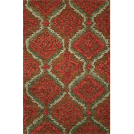 Nourison Tahoe Modern Brown/Red Area Rug