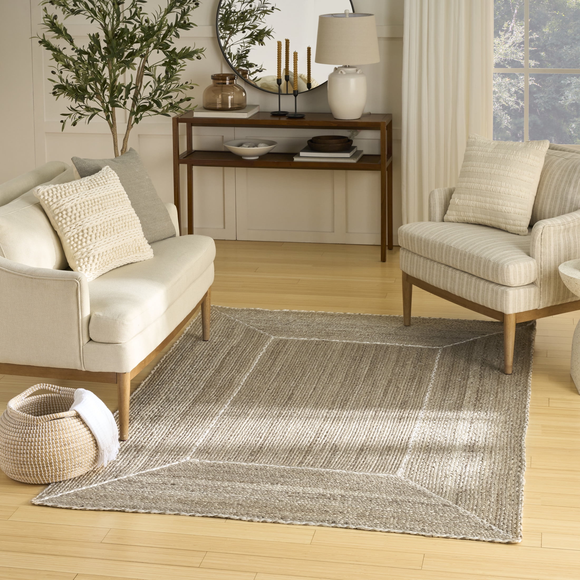 Nourison Terrazzo Jute 6' x 9' Natural Grey Farmhouse Indoor Rug