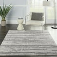thumbnail image 1 of Nourison Textured Contemporary Stripes Grey/Ivory 5'3" x 7'3" Area Rug, (5' x 7'), 1 of 9