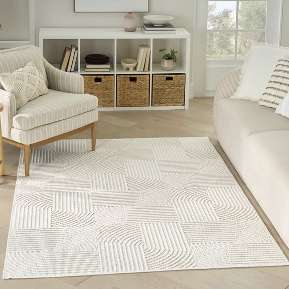 Nourison Textured Home 3'11" x 5'11" Ivory Modern Indoor Rug