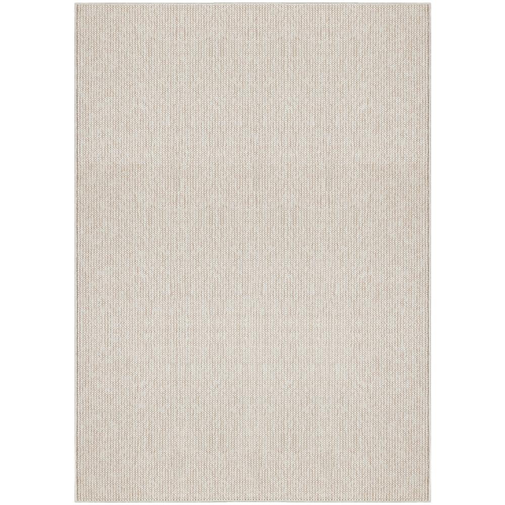 Ivory Beige Rectangular Synthetic Easy Care Area Rug 4' x 6'