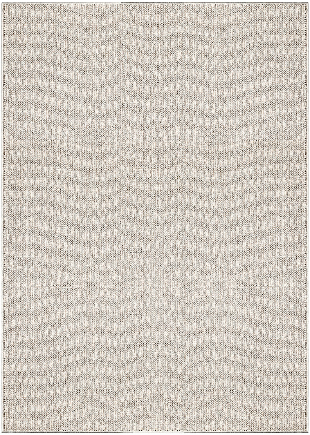 Ivory Beige Rectangular Synthetic Easy Care Area Rug 4' x 6'