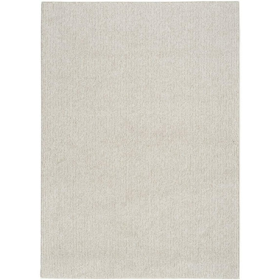 Nourison Textured Home All-over design Ivory Beige 5'3" x 7' Area Rug (5x7)