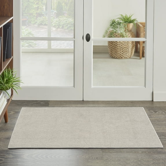 Nourison Textured Home All-over design Ivory Mocha 2'2" x 3'9" Area Rug (2x4)