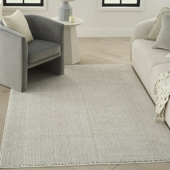 Nourison Textured Home All-over design Ivory Mocha 7'10" x 9'10" Area Rug (8x10)