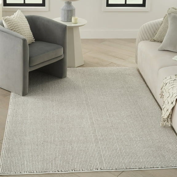 Nourison Textured Home All-over design Ivory Mocha 9' x 12' Area Rug (9x12)
