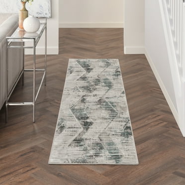Nourison Thalia 2'2" x 8' Grey/Beige Modern & Contemporary Indoor Rug