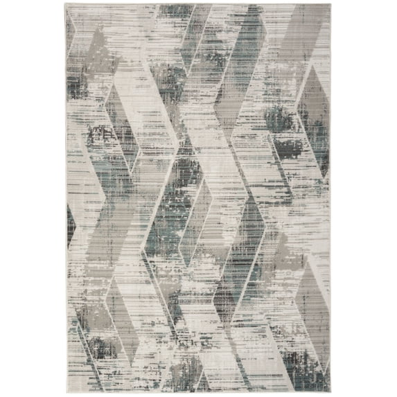 Nourison Thalia Distressed Contemporary Indoor Rug Grey Beige 6' x 9'