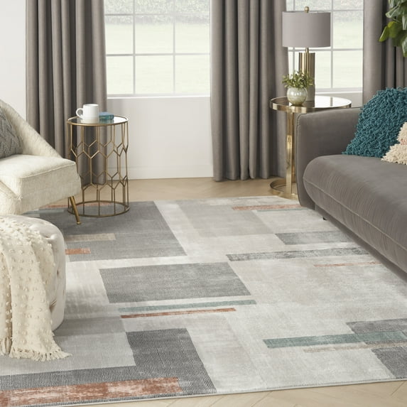 Nourison Thalia 7'10" x 9'10" Beige Multicolor Modern & Contemporary Indoor Rug