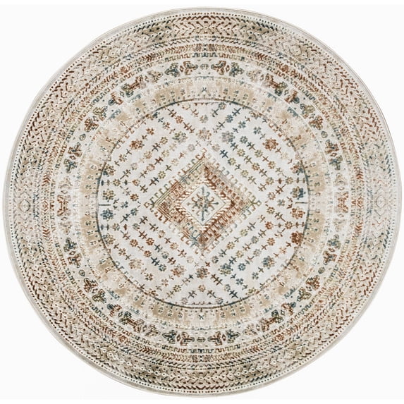 Nourison Thalia Bohemian Traditional Indoor Rug Beige Multicolor 5'3" x Round