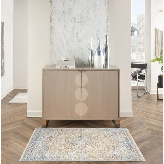Nourison Timeless Classics Center medallion Grey Gold 3'3" x 5'3" Area Rug (3x5)