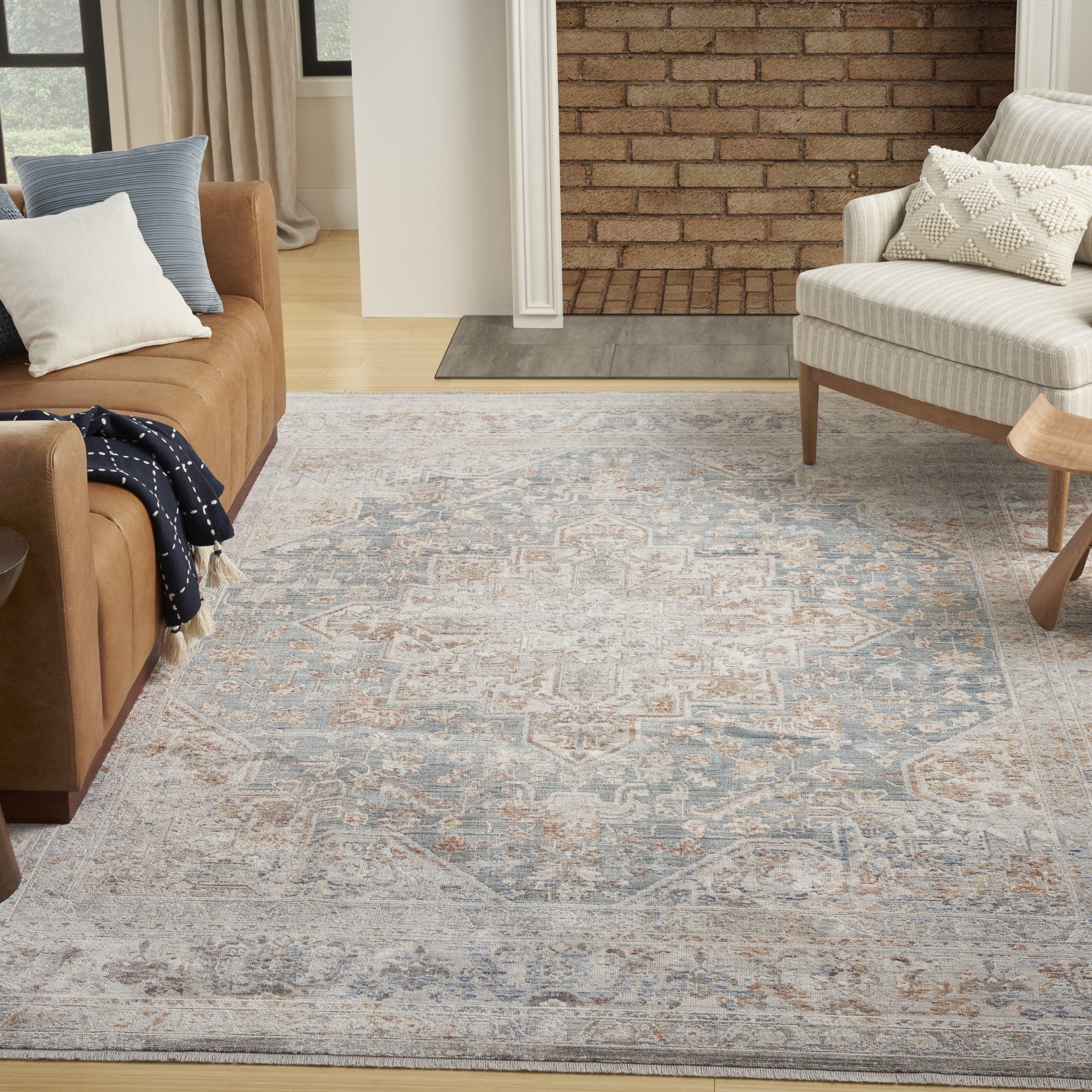 Nourison Timeless Classics Persian Ivory Blue 5'3" x 7'6" Area Rug (5x8)