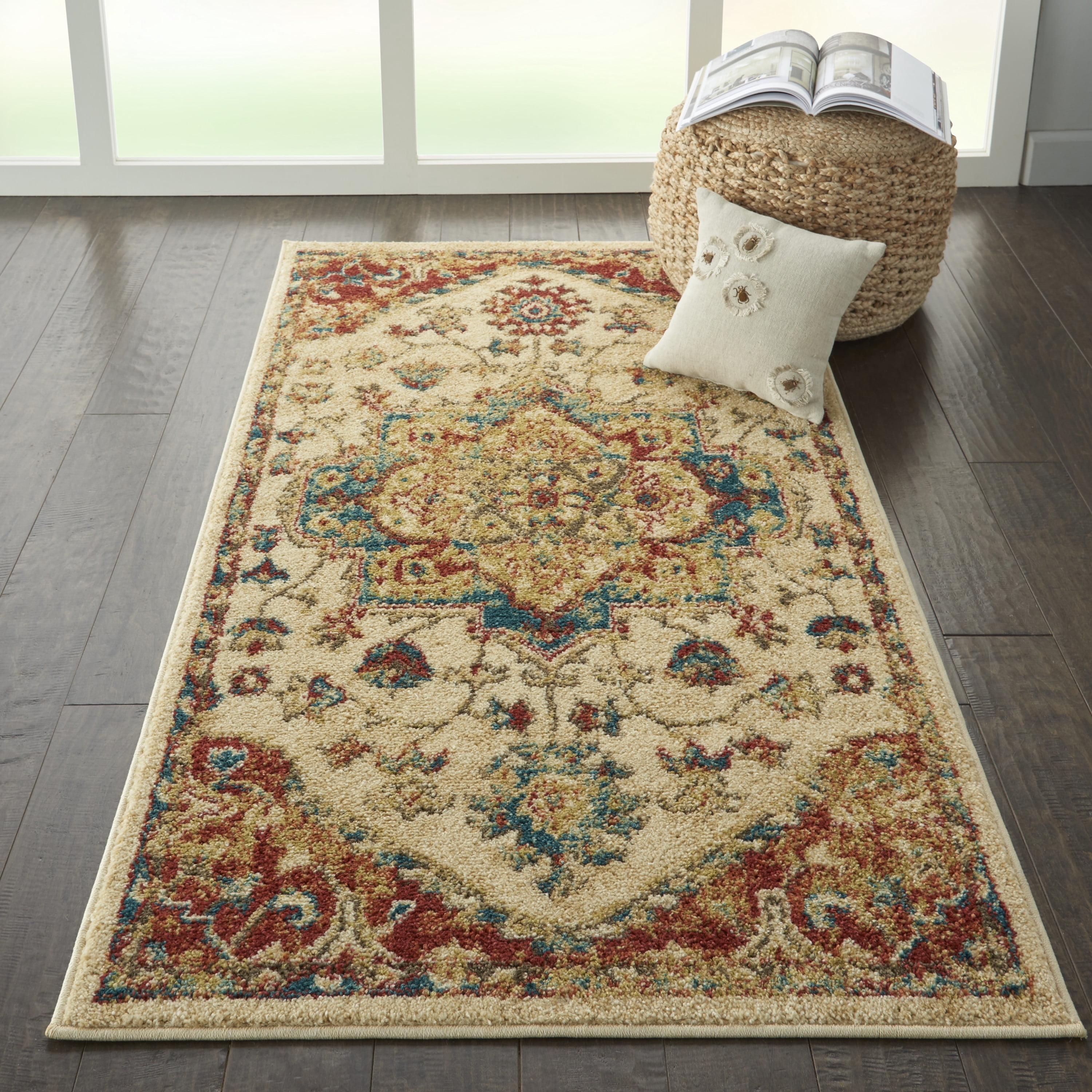 Nourison Traditional Vintage TRV01 Ivory/Red/Blue Indoor Area Rug - 3'X ...