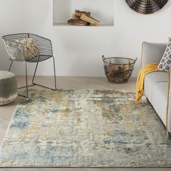 Nourison Trance Abstract Ivory/Multi 3'11" x 5'11" Area Rug, (4x6)