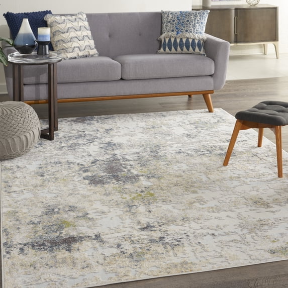 Nourison Trance Abstract Ivory/Multi 7'10" x 9'10" Area Rug, (8x10)
