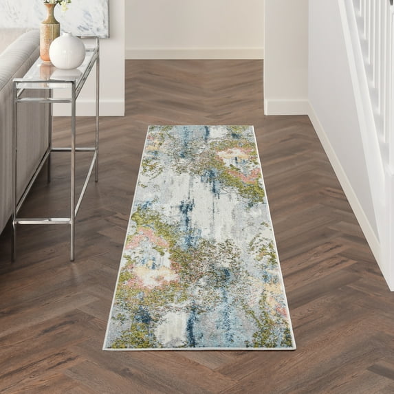Nourison Trance Contemporary Artistic Multicolor 2'2" x 7'6" Area Rug, (8' Runner)