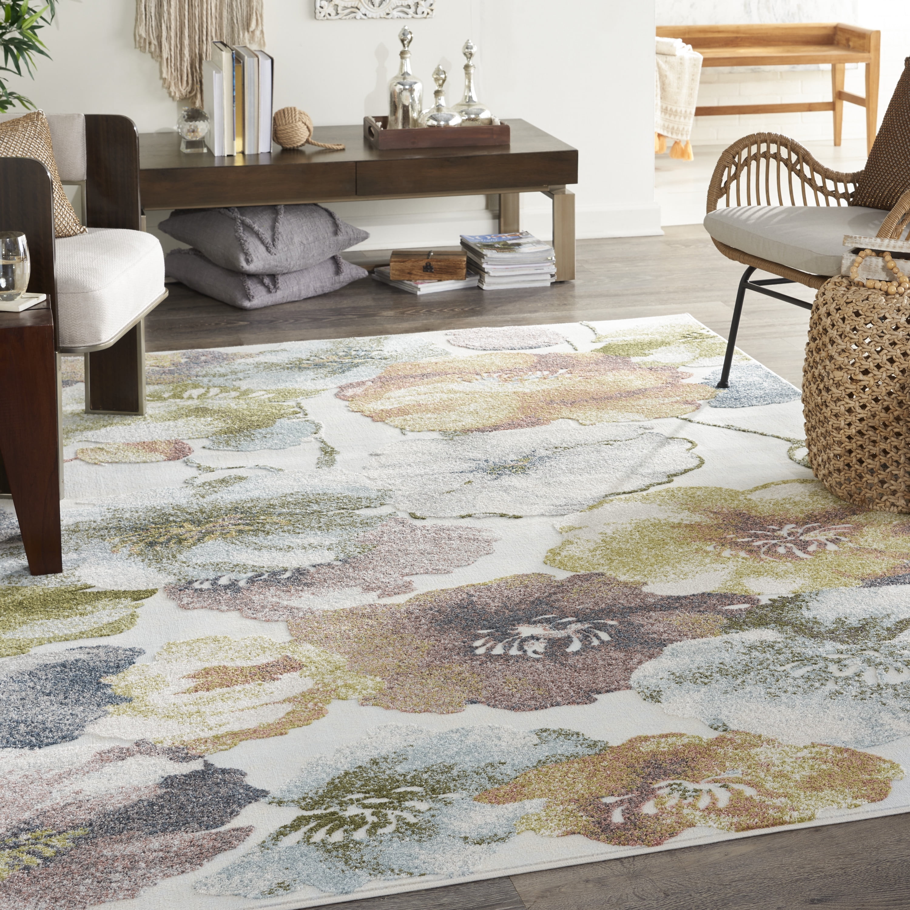 Floorsense Area Rug Nourison Trance Floral Ivory/Multi 7'10