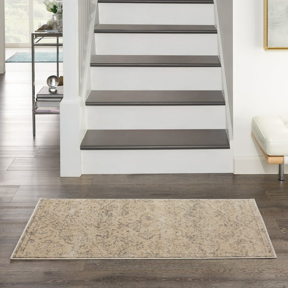 Nourison Tranquil 2' x 4' Beige/Grey All-over design Indoor Rug