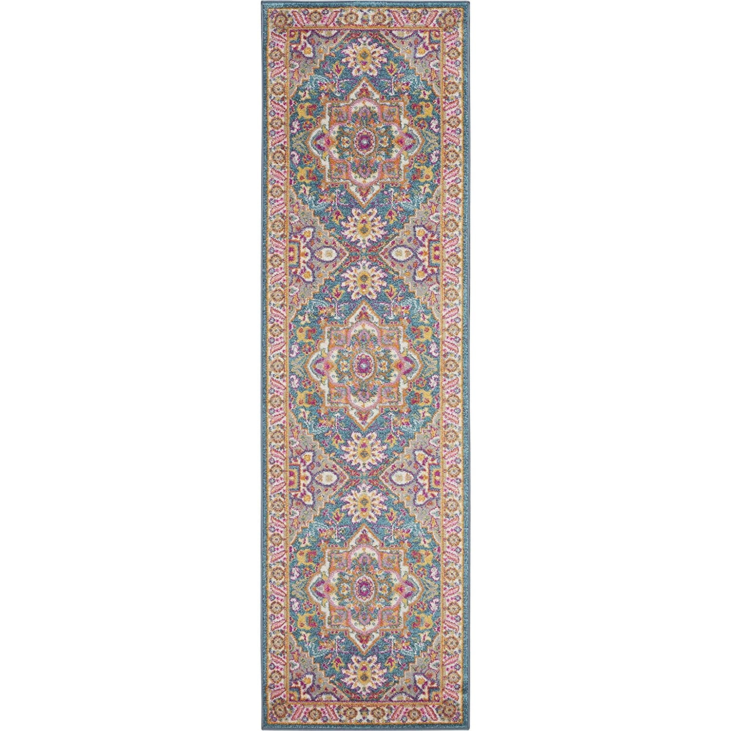 Elegant Ivory Floral Viscose 2' x 4' Rectangular Area Rug