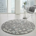 thumbnail image 1 of Nourison Tranquil Floral Grey/Beige 5'3" x ROUND Area Rug, (5 Round), 1 of 8