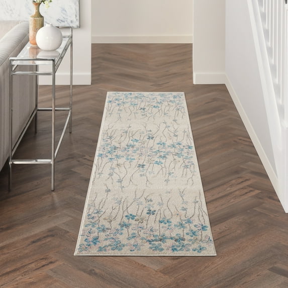 Nourison Tranquil Floral Ivory 2'3" x 7'3" Area Rug, (2x7)