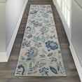 thumbnail image 1 of Nourison Tranquil Floral Ivory/Light Blue 2'3" x 7'3" Area Rug, (2x7), 1 of 7