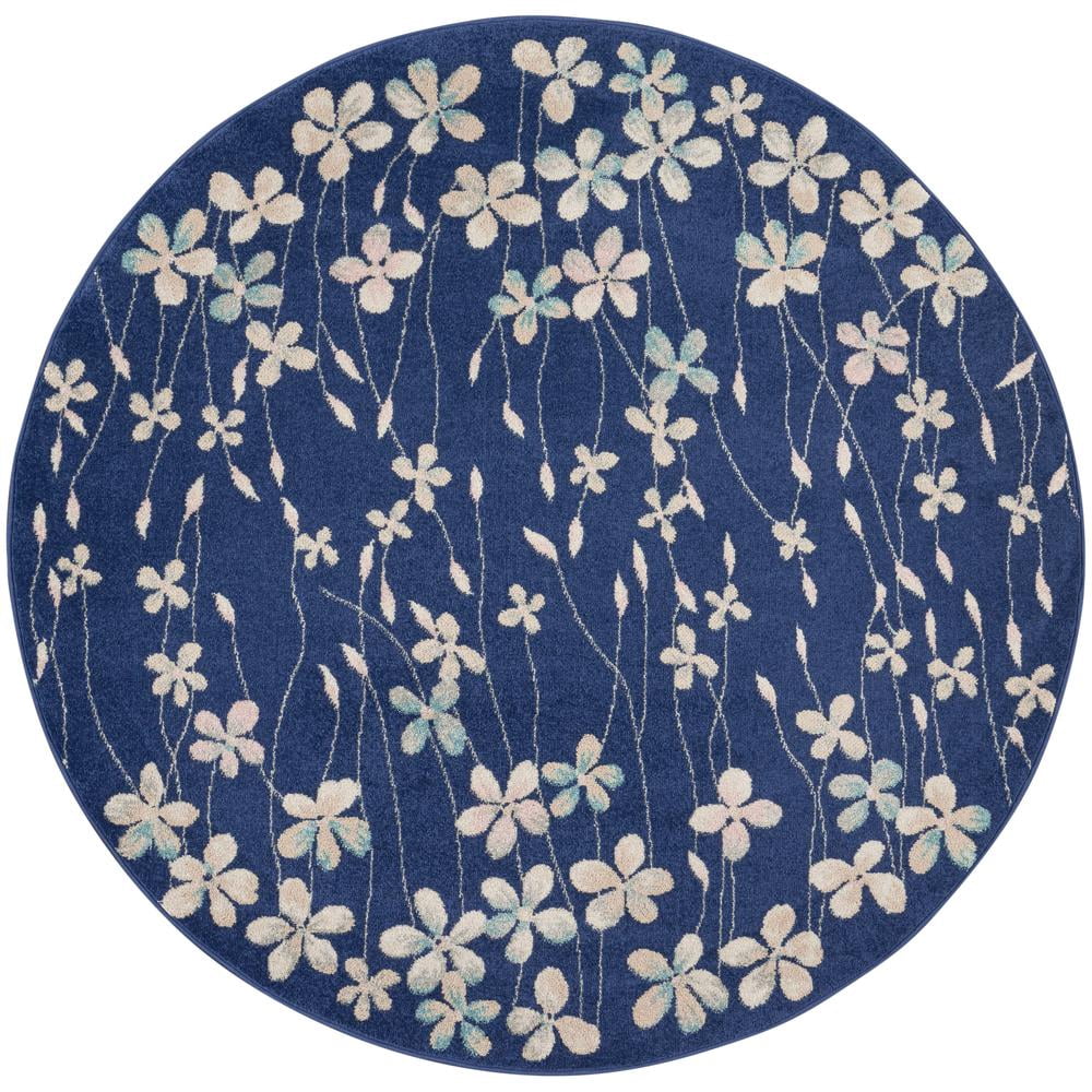 Nourison Tranquil Floral Navy 5'3
