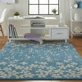 thumbnail image 1 of Nourison Tranquil Floral Turquoise 6' x 9' Area Rug, (6x9), 1 of 8