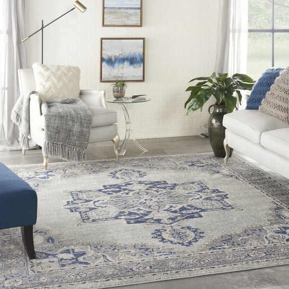 Nourison Tranquil Grey/Navy Area Rug