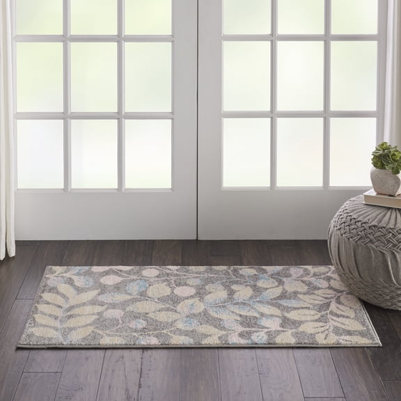 Nourison Tranquil Nature Grey/Beige 2' x 4' Area Rug, (2x4)
