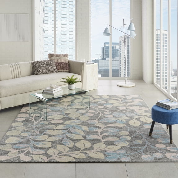Nourison Tranquil Nature Grey/Beige 8' x 10' Area Rug, (8x10)