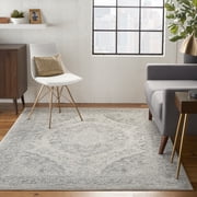 Nourison Tranquil Persian Ivory/Grey 5'3" x 7'3" Area Rug, (5x7)