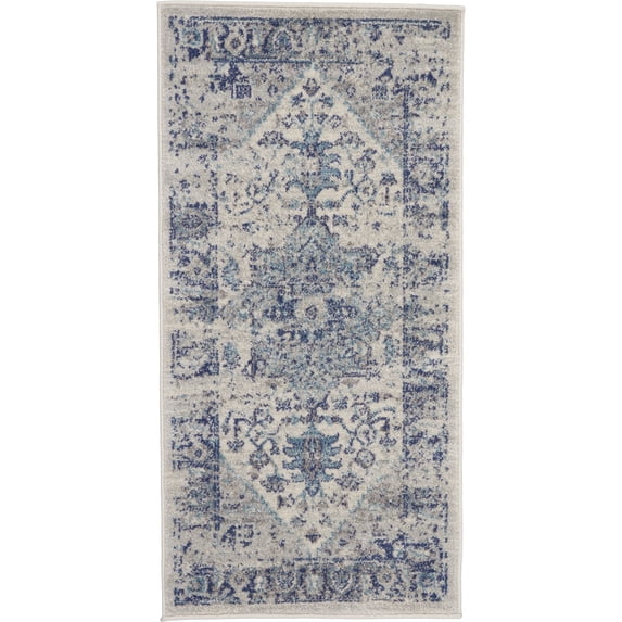 Nourison Tranquil Persian Indoor Rug Ivory Light Blue 2' x 4'