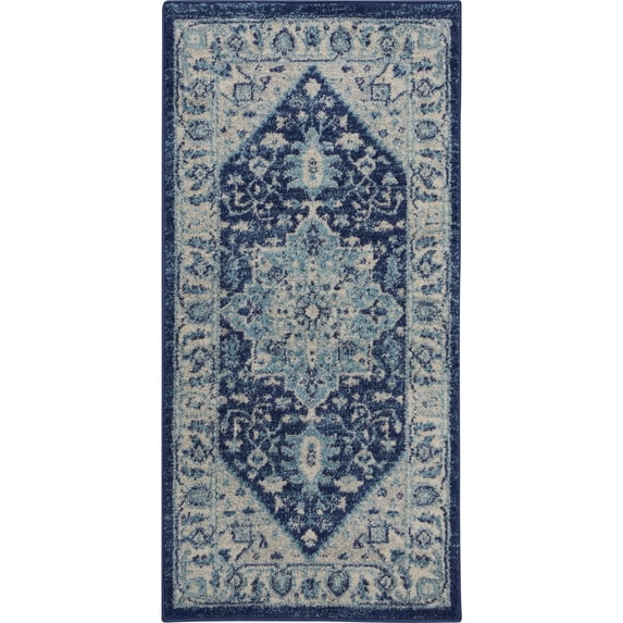 Nourison Tranquil Persian Indoor Rug Ivory Navy 2' x 4'