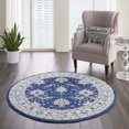 thumbnail image 1 of Nourison Tranquil Persian Navy/Ivory 5'3" x ROUND Area Rug, (5 Round), 1 of 8