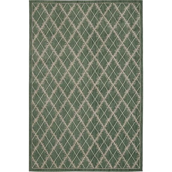 Nourison Tranquility Area Rug Green 7'9" x 10'10" 8' x 10' Indoor Beige Rectangle