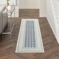 thumbnail image 1 of Nourison Calobra Indoor/Outdoor Contemporary Bordered Blue 2'2" x 10' Area Rug, (10' Runner), 1 of 9