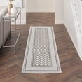 thumbnail image 1 of Nourison Calobra Indoor/Outdoor Contemporary Bordered Lt Grey 2'2" x 10' Area Rug, (10' Runner), 1 of 9