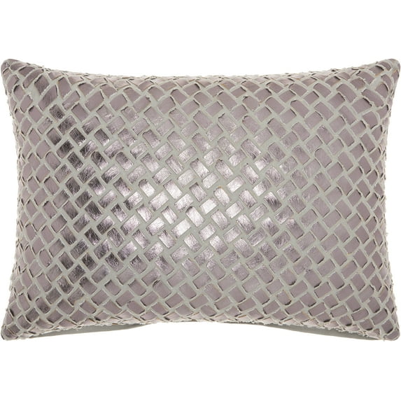 Nourison Trendy, Hip, New Age Grey Pewter Decorative Throw Pillow , 14"X20"