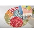 thumbnail image 1 of Nourison Tropical Oasis Indoor/Outdoor Modern Floral Green 4' x ROUND Area Rug, (4' Round), 1 of 5