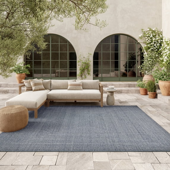 Nourison Tulum 10' x 14' Denim Outdoor Rug