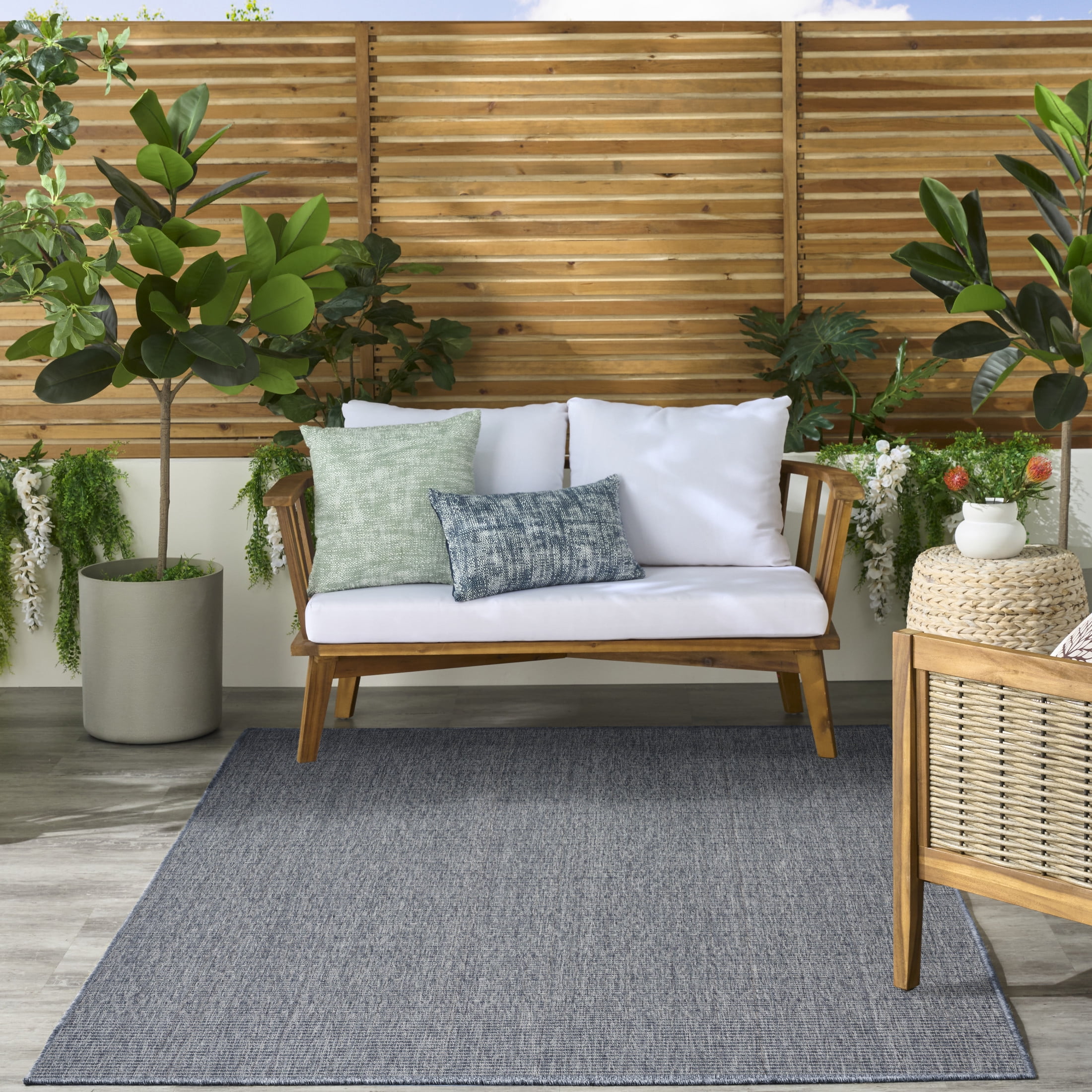 Nourison Tulum 6' x 9' Denim Outdoor Rug