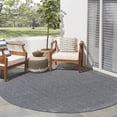 thumbnail image 1 of Nourison Tulum 8' x Round Denim Outdoor Rug, 1 of 11