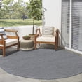 thumbnail image 1 of Nourison Tulum 8' x Round Denim Outdoor Rug, 1 of 10
