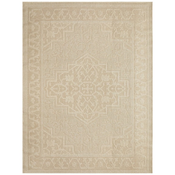 Nourison Tulum 9' x 12' Cream Indoor/Outdoor Rug