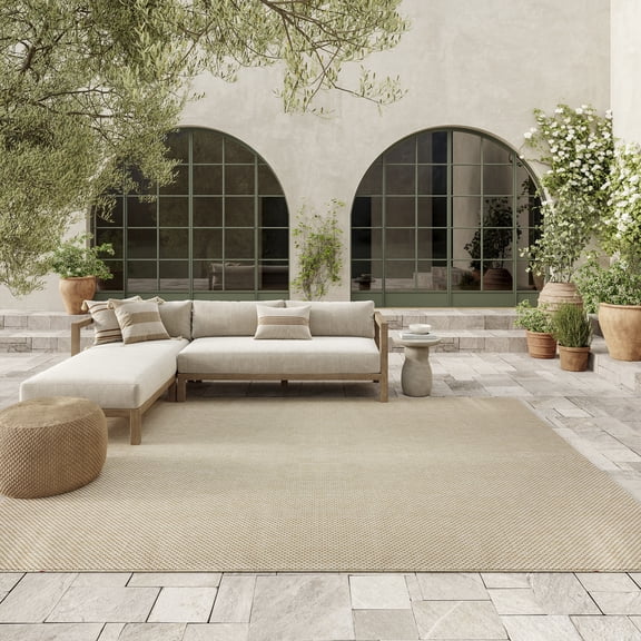 Nourison Tulum 9' x 12' Cream Outdoor Rug
